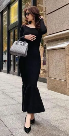 EIMY ISTOIRE シンプルマーメードニットワンピース