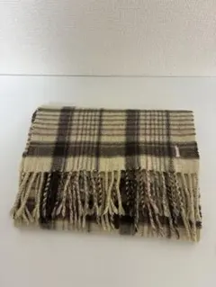 EASTBOY イーストボーイ チェック柄マフラー フリンジ ブラウン系