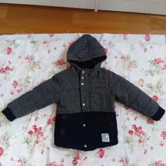 コート グレー ネイビー フード付き 110cm