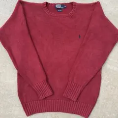 古着 90s Polo by Ralph Lauren 赤 ニット セーター M