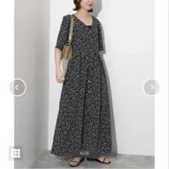 【新品同様】スローブイエナ　フラワープリントフロントボタンワンピースのサムネイル