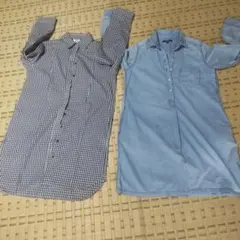 UNIQLOデニム 長袖シャツ と ギンガムチェック シャツ2点セットチュニック