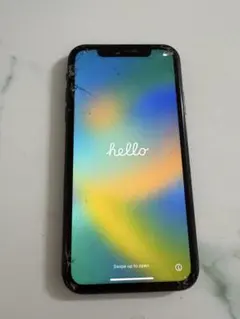 Apple iPhone XR ブラック 画面ひびあり