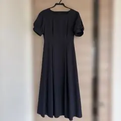 NATURAL BEAUTY 半袖ワンピース ネイビー S