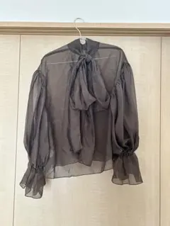 anuan シフォンブラウス ブラウン