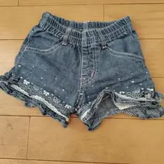 デニムショートパンツ 100cm フリル付き