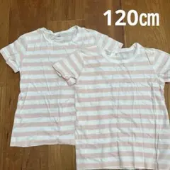 無印　ストライプTシャツ120㎝2枚セット