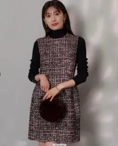 Apuweiser-riche ツイードコクーンワンピース