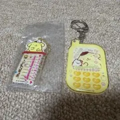 【新品】サンリオチャーミングコーム、ガラケー型キーホルダー(ポムポムプリン)