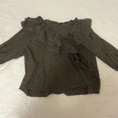 LOWRYSFARM 長袖 カットソー トップス Tシャツ ギンガムチェック