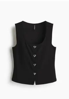 今期タグ付新品H &M☆ビジューカットソーXS