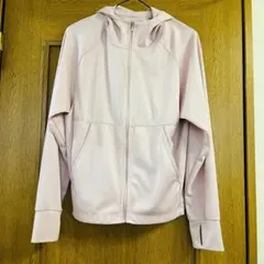 ピンク フルジップ フード付きパーカー