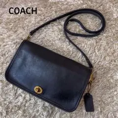 ☆美品☆オールドコーチ　ショルダーバック　ターンロック　レザー　黒　2way