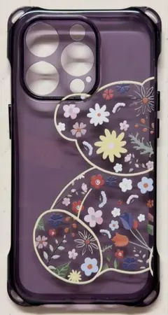 花柄テディベアデザイン iPhone14Proケース