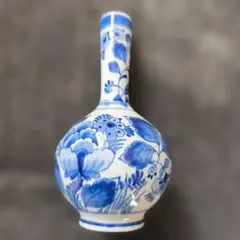 希少ヴィンテージ オランダ デルフト焼き 花柄 陶器瓶 - メルカリ