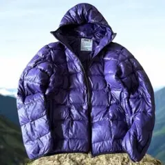 美品★CAMP7 ダウンジャケット XL パープル 超軽量 登山 キャンプ