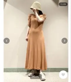 SNIDEL スナイデル　バックオープンカットワンピース　FREE オレンジ