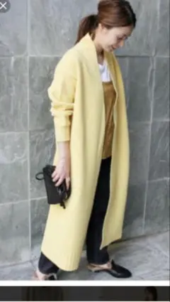 美品　ジャーナルスタンダード　ラムウールイエロー ロングニットカーディガン