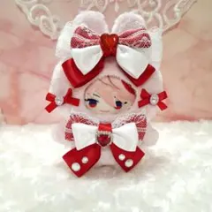 新春セール★にじぱぺっと ぬい服 きぐるみ 10cm うさぎ レッド×ピンク