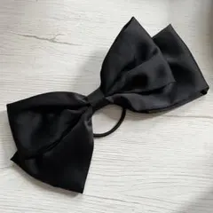 BIGリボン ヘアゴム 黒