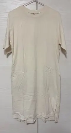 UNIQLO 半袖ワンピース S アイボリー