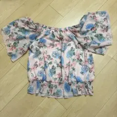 花柄オフショルダーブラウス Mサイズ