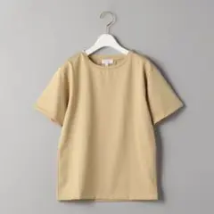 beauty&youth コットンクルーネックＴシャツS ベージュ