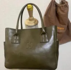 極美品✨】ヒロフ フィオーレ Hロゴ ハンドバッグ シボ革 レザー 