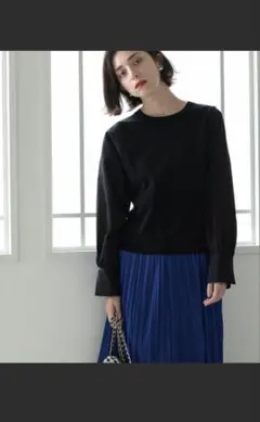 Opaques Culp 異素材切りニット　サイズ36（S）黒