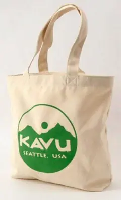 【新品】KAVU カブー サークルロゴトートバッグ　グリーン