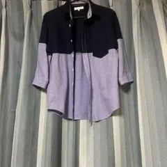 THE SHOP TK M バイカラー7部丈シャツ