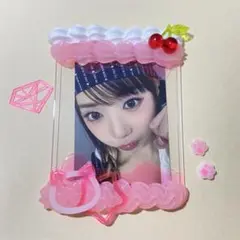 B8縦硬質トレカケース レジン ホイップデコ ビビットピンク 推し色サイダーデコ