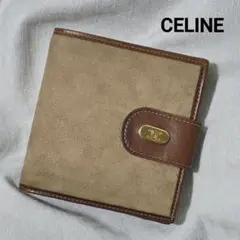 CELINE　セリーヌ　ヴィンテージ　マカダム刻印　スウェード　折り財布