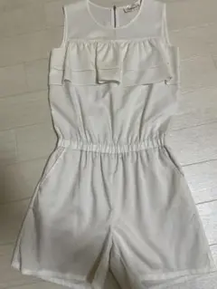 ホワイトフリルオールインワン