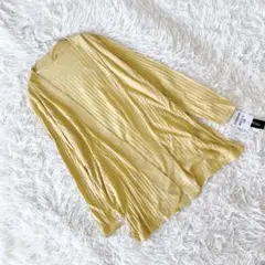新品 《プレッツォ》 (M-L) ボタンレスシアーカーディガン ストライプ 羽織