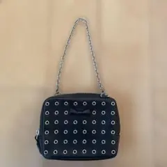 J&M DAVIDSON チェーンウォレット ショルダーバッグ レザー ネイビー 