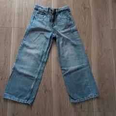 ZARAライトブルー デニム ワイドパンツ