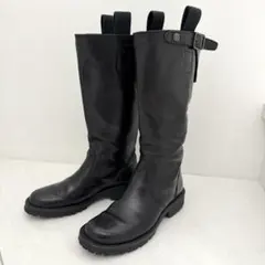 SAYA　ロングブーツ　ジョッキーブーツ　サイドジップ　24　黒　クレープソール SAYA ロングブーツ ジョッキーブーツ サイドジップ 24 黒