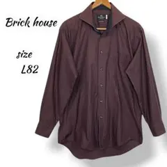 BRICK HOUSE ブリックハウス 長袖シャツ L82 ブラウン ストライプのサムネイル
