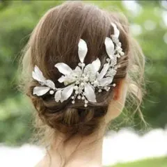 フラワーヘッドドレスウェディングブライダルティアラ ヘアアクセサリー結婚式髪飾り