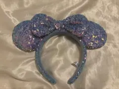 ミッキーマウス型スパンコールカチューシャ 水色