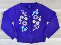 ANNA SUI 花柄刺繍 カーディガン 紫