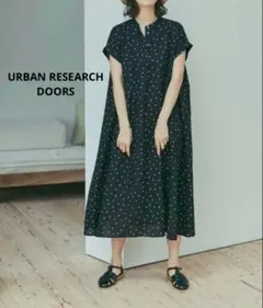 アーバンリサーチドアーズ 2025SS リネン100％ ドット ワンピース M