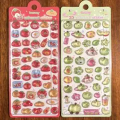 3D エンボスステッカー inamazy トマト りんご 2点セット