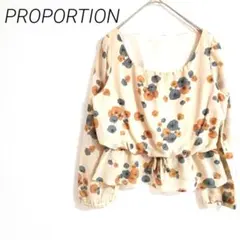 PROPORTION 花柄シフォンチュニック 長袖 フェミニン　M 軽量のサムネイル