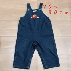 【MIKIHOUSE/ミキハウス】車刺繍オーバーオール (70〜80cm)