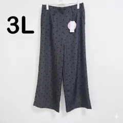 ●新品タグ付 まいまい フロッキー ドットパンツ 3L 中灰