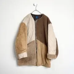 SUNNY SPORTS キルティングパッチワークボアジャケト　リバーシブル