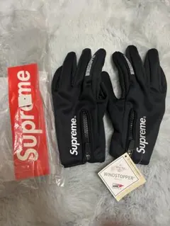 Supreme ウィンドストッパー手袋 ブラック - メルカリ