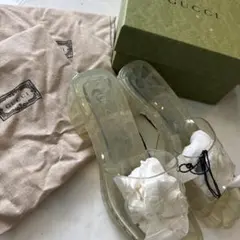 GUCCI クリアラバー サンダル 37 チャンキーヒール グッチ 24cmのサムネイル